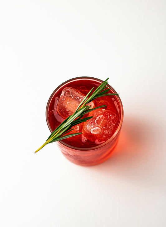 A refreshing cup cup of Hula Girl Hibiscus iced tea